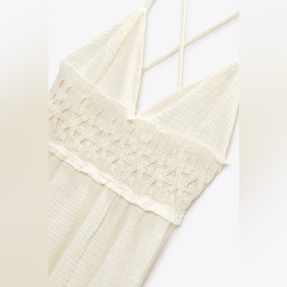 Zara Women’s Ivory Crochet Dress Size M NWT - Picture 4 of 4
